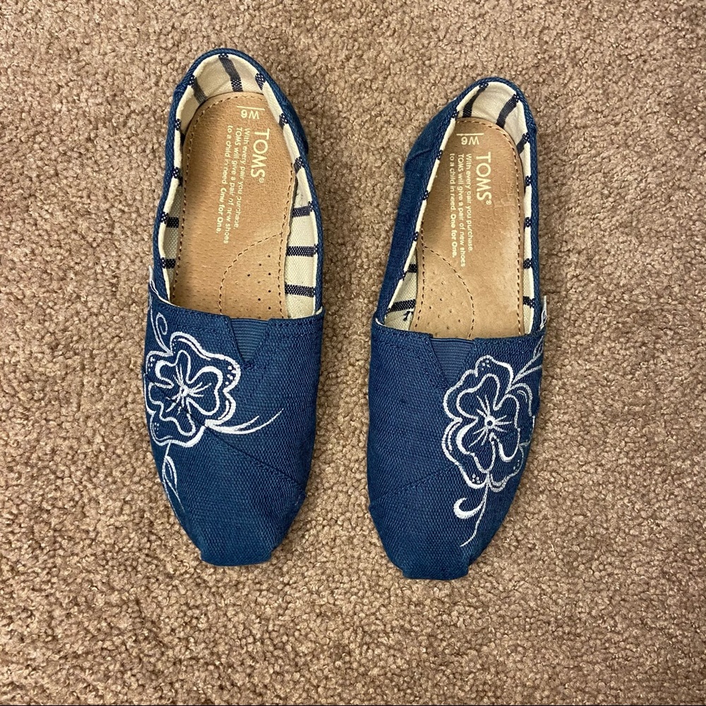 Toms blue slip on shoes 6 - Picture 4 of 9